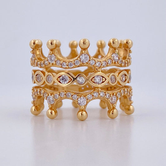 Anillo Doble Corona 7.3gr / T6 1/2 / Oro Amarillo 18K $