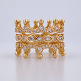 Anillo Doble Corona 7.55gr / T6 1/2 / cm / Oro Amarillo 18K &