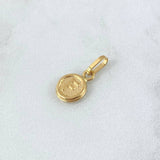 Dije Letra F 0.6gr / 1.5cm / Circulo Texturizado Rayado Oro Amarillo 18K