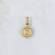 Dije Letra C 0.55gr / 1.5cm / Circulo Texturizado Rayado Oro Amarillo 18K