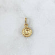 Dije Letra D 0.55gr / 1.5cm / Circulo Texturizado Rayado Oro Amarillo 18K