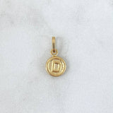 Dije Letra D 0.55gr / 1.5cm / Circulo Texturizado Rayado Oro Amarillo 18K