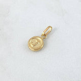 Dije Letra J 0.5gr / 1.5cm / Circulo Texturizado Rayado Oro Amarillo 18K