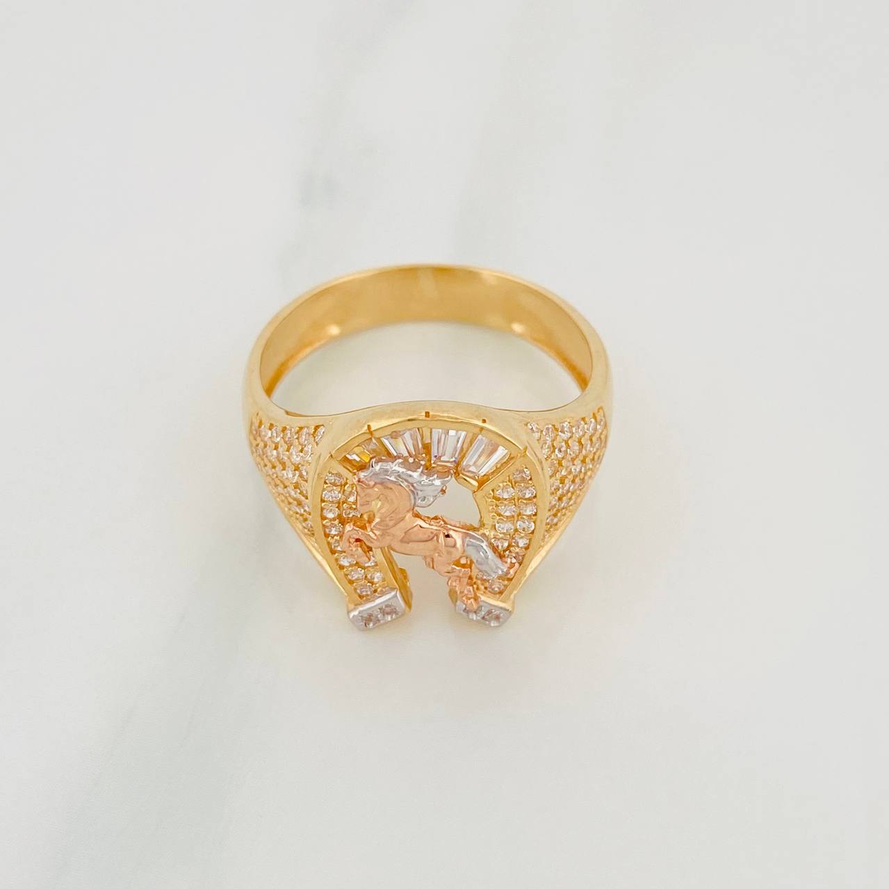 Anillo Herradura Caballo 6.5g / T10 Tres Oros 18K