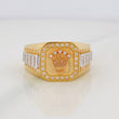 Anillo Sello Corona 7.85g / T10 Tres Oros 18K