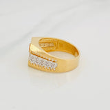 Anillo Sello Corona 7.85g / T10 Tres Oros 18K