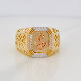 Anillo Sello Ancla 7.2g / T10 3/4 Tres Oros 18K