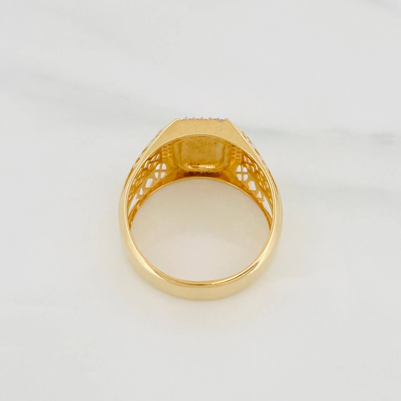 Anillo Sello Ancla 7.2g / T10 3/4 Tres Oros 18K