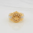 Anillo Corona Correa 7.25g / T8 3/4 Dos Oros Amarillo Blanco 18K