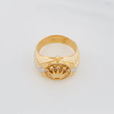 Anillo Corona Correa 7.25g / T8 3/4 Dos Oros Amarillo Blanco 18K