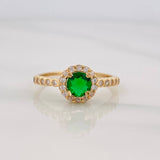 Anillo Solitario Halo 2g / T6 1/2 Oro Amarillo 18K