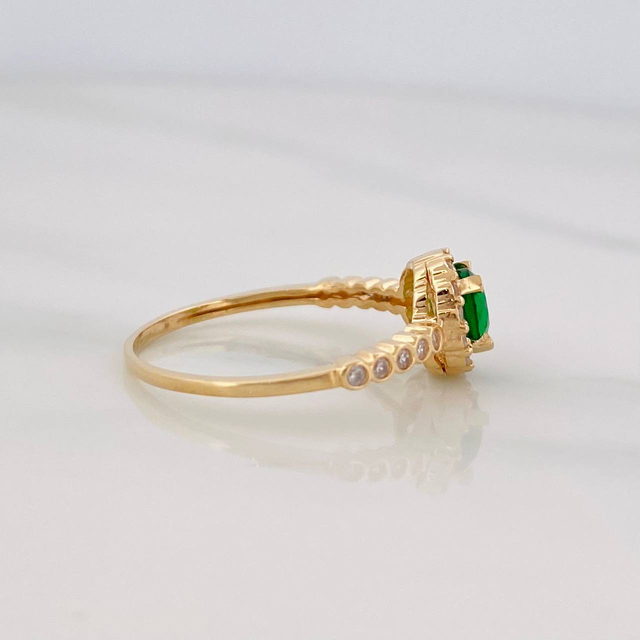 Anillo Solitario Halo 2g / T6 1/2 Oro Amarillo 18K