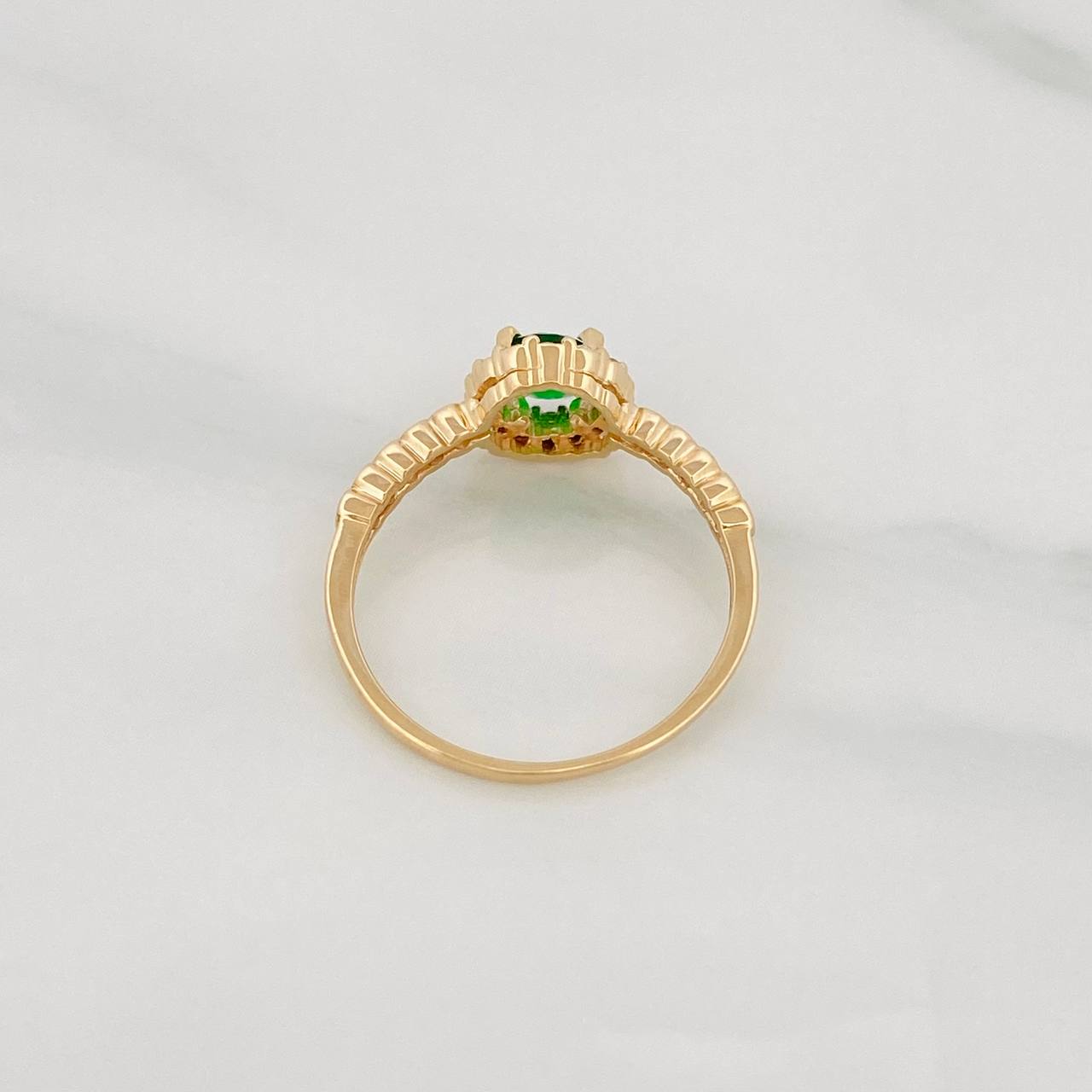 Anillo Solitario Halo 2g / T6 1/2 Oro Amarillo 18K