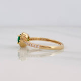 Anillo Solitario Halo 2.3g / T7 Oro Amarillo 18K