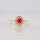 Anillo Halo Flor 2g / T6 1/4 Oro Amarillo 18K