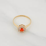 Anillo Halo Flor 2g / T6 1/4 Oro Amarillo 18K