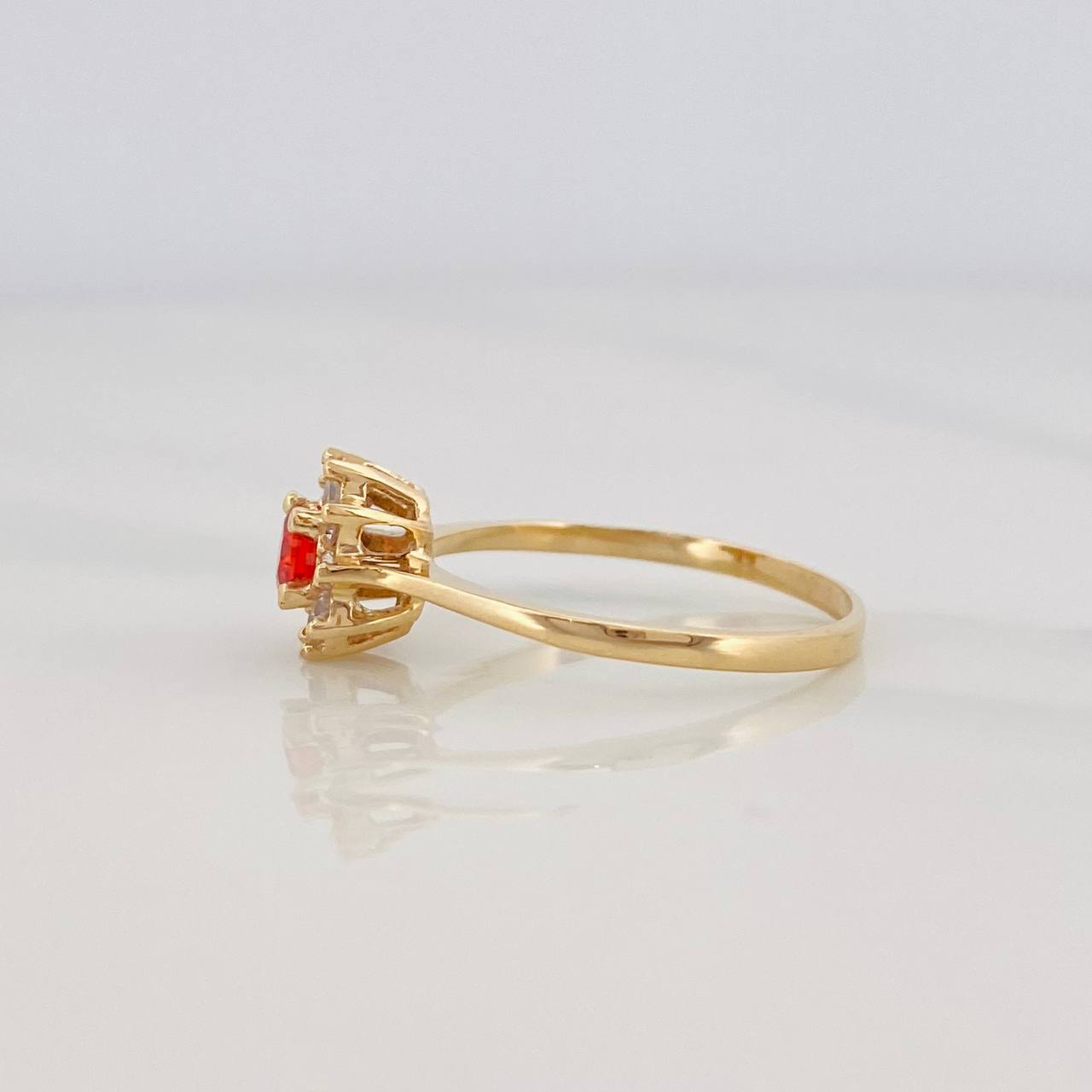 Anillo Halo Flor 2g / T6 1/4 Oro Amarillo 18K