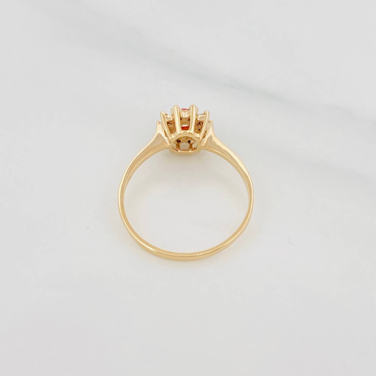 Anillo Halo Flor 2g / T6 1/4 Oro Amarillo 18K