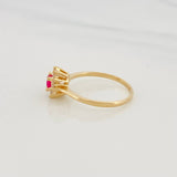 Anillo Halo Flor 1.9g / T5 3/4 Oro Amarillo 18K