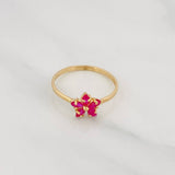 Anillo Flor 1.45g / T7 1/2 Oro Amarillo 18K