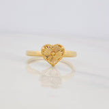 Anillo Corazon Diamantado 1g / T6 1/4 Oro Amarillo 18K