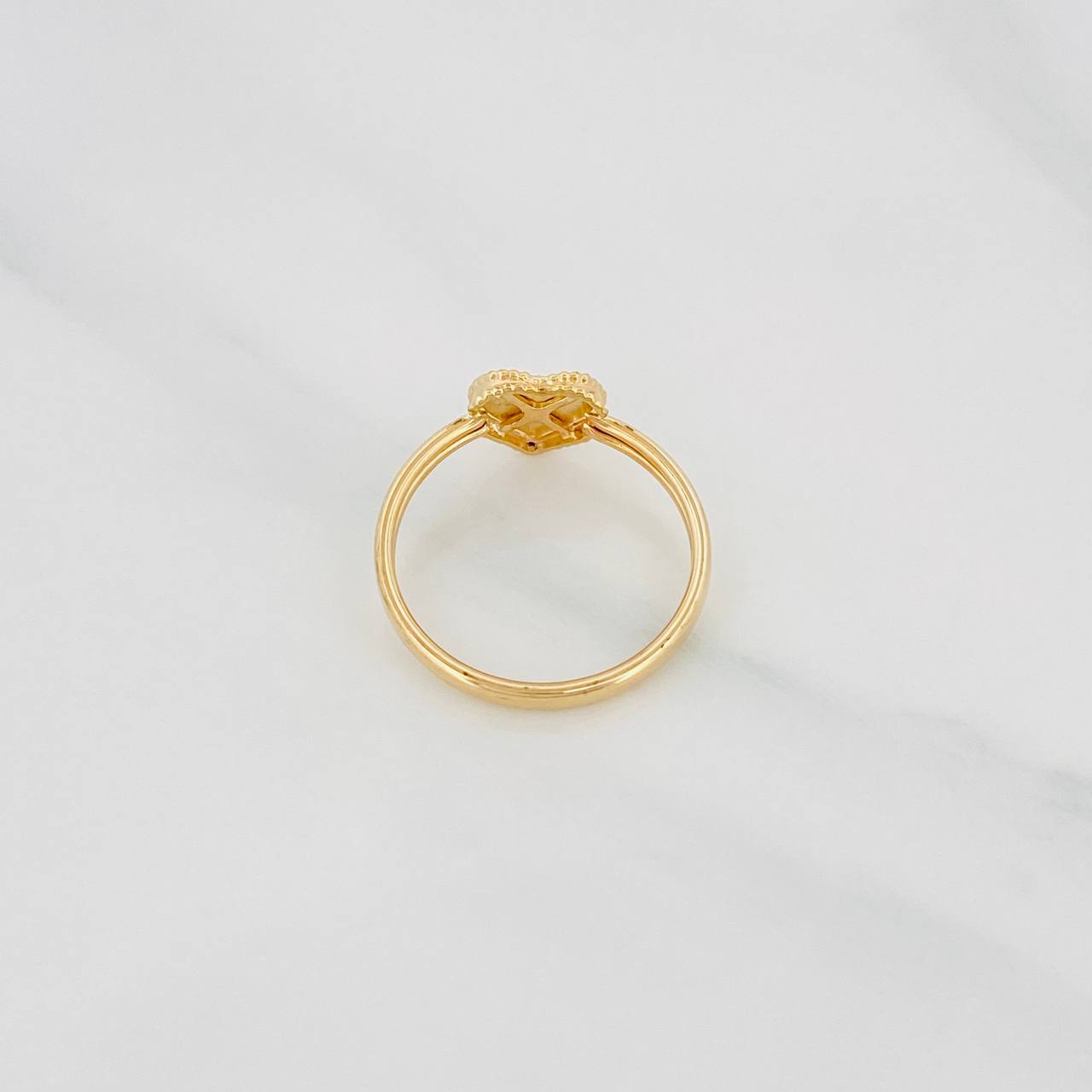 Anillo Corazon Diamantado 1g / T6 1/4 Oro Amarillo 18K