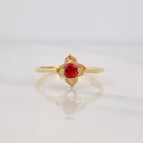 Anillo Flor 1.9g / T7 1/2 Oro Amarillo 18K