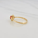 Anillo Flor 1.9g / T7 1/2 Oro Amarillo 18K