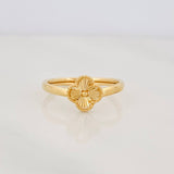 Anillo Trebol Diamantado 0.9g / T5 1/2 Oro Amarillo 18K