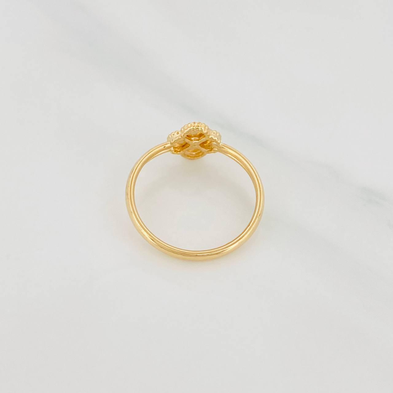 Anillo Trebol Diamantado 0.9g / T5 1/2 Oro Amarillo 18K