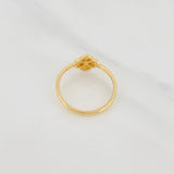 Anillo Trebol Diamantado 0.9g / T5 1/2 Oro Amarillo 18K