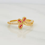 Anillo Flor Churumbela 2.15g / T6 1/2 Oro Amarillo 18K