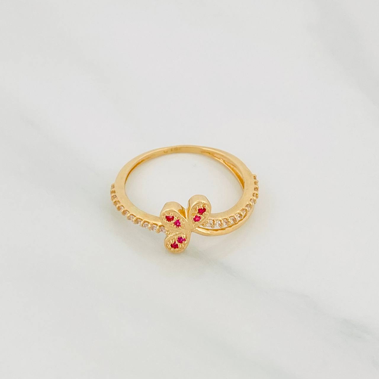 Anillo Flor Churumbela 2.15g / T6 1/2 Oro Amarillo 18K