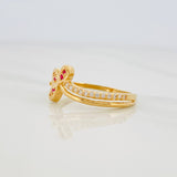 Anillo Flor Churumbela 2.15g / T6 1/2 Oro Amarillo 18K