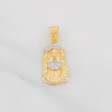 Dije Rostro Cristo 3.55g / 3cm Dos Oros Amarillo Blanco 18K