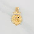 Dije Leon 3.8g / 2.6cm Dos Oros Amarillo Blanco 18K