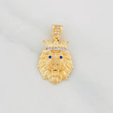 Dije Leon 3.8g / 2.6cm Dos Oros Amarillo Blanco 18K