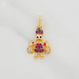 Dije Pato Bolsas de Dinero 1.7g / 2.3cm Tres Oros Amarillo Blanco Negro 18K