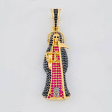 Dije Santa Muerte 7.25g / 4.7cm Dos Oros Negro Amarillo 18K