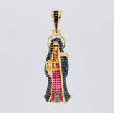 Dije Santa Muerte 7.25g / 4.7cm Dos Oros Negro Amarillo 18K