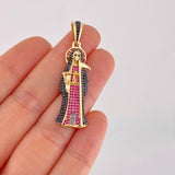 Dije Santa Muerte 7.25g / 4.7cm Dos Oros Negro Amarillo 18K