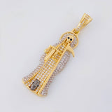 Dije Santa Muerte 7.6g / 4.6cm Dos Oros Amarillo Blanco 18K