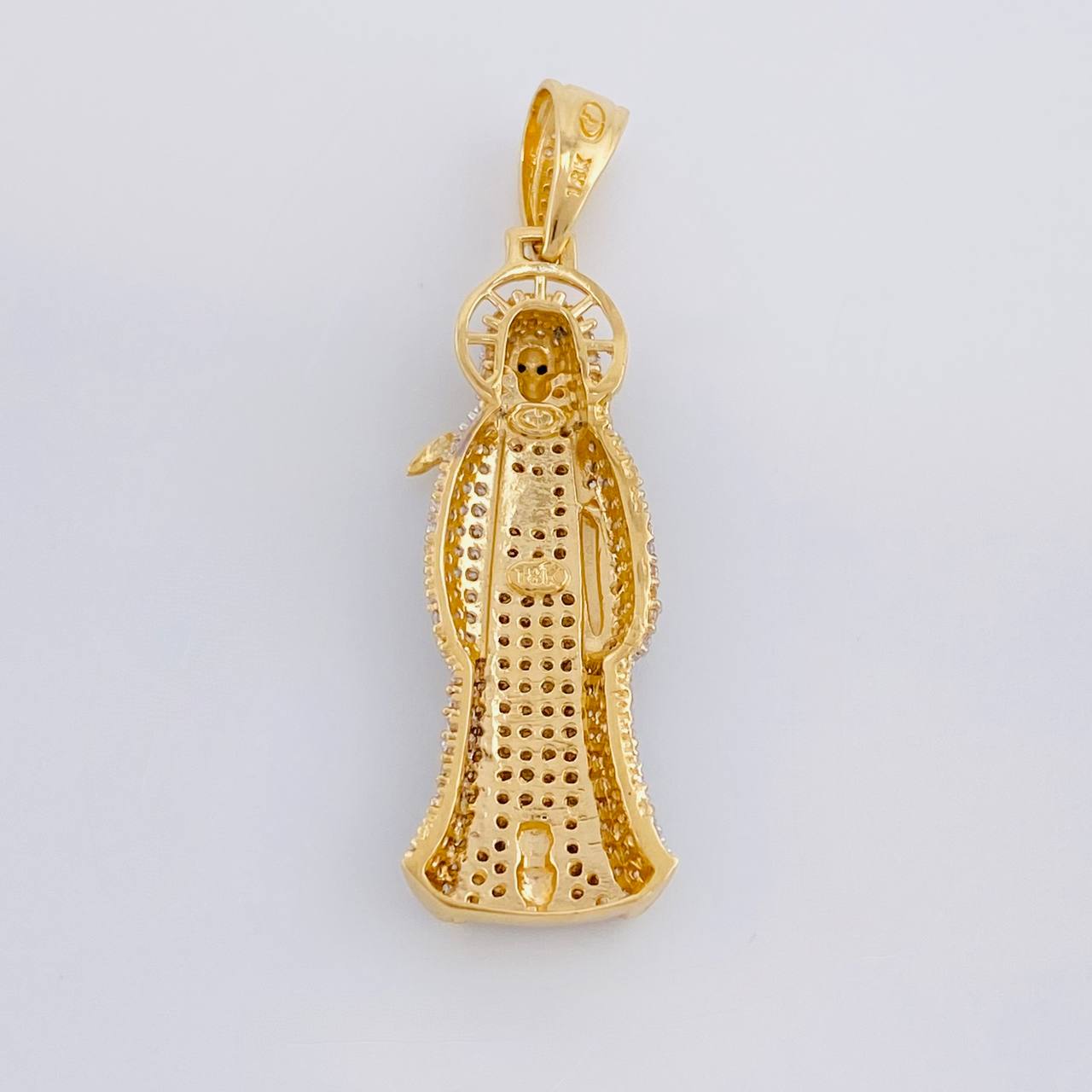 Dije Santa Muerte 7.6g / 4.6cm Dos Oros Amarillo Blanco 18K