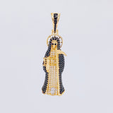 Dije Santa Muerte 7.45g / 4.6cm Dos Oros Negro Amarillo 18K