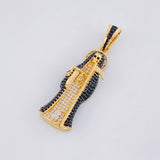 Dije Santa Muerte 7.45g / 4.6cm Dos Oros Negro Amarillo 18K