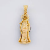 Dije Santa Muerte 7.45g / 4.6cm Dos Oros Negro Amarillo 18K