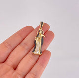 Dije Santa Muerte 7.45g / 4.6cm Dos Oros Negro Amarillo 18K