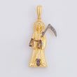 Dije Santa Muerte 5.8g / 4.5cm Dos Oros Negro Amarillo 18K