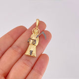 Dije Santa Muerte 5.8g / 4.5cm Dos Oros Negro Amarillo 18K