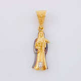 Dije Santa Muerte 2.75g / 3cm Dos Oros Negro Amarillo 18K